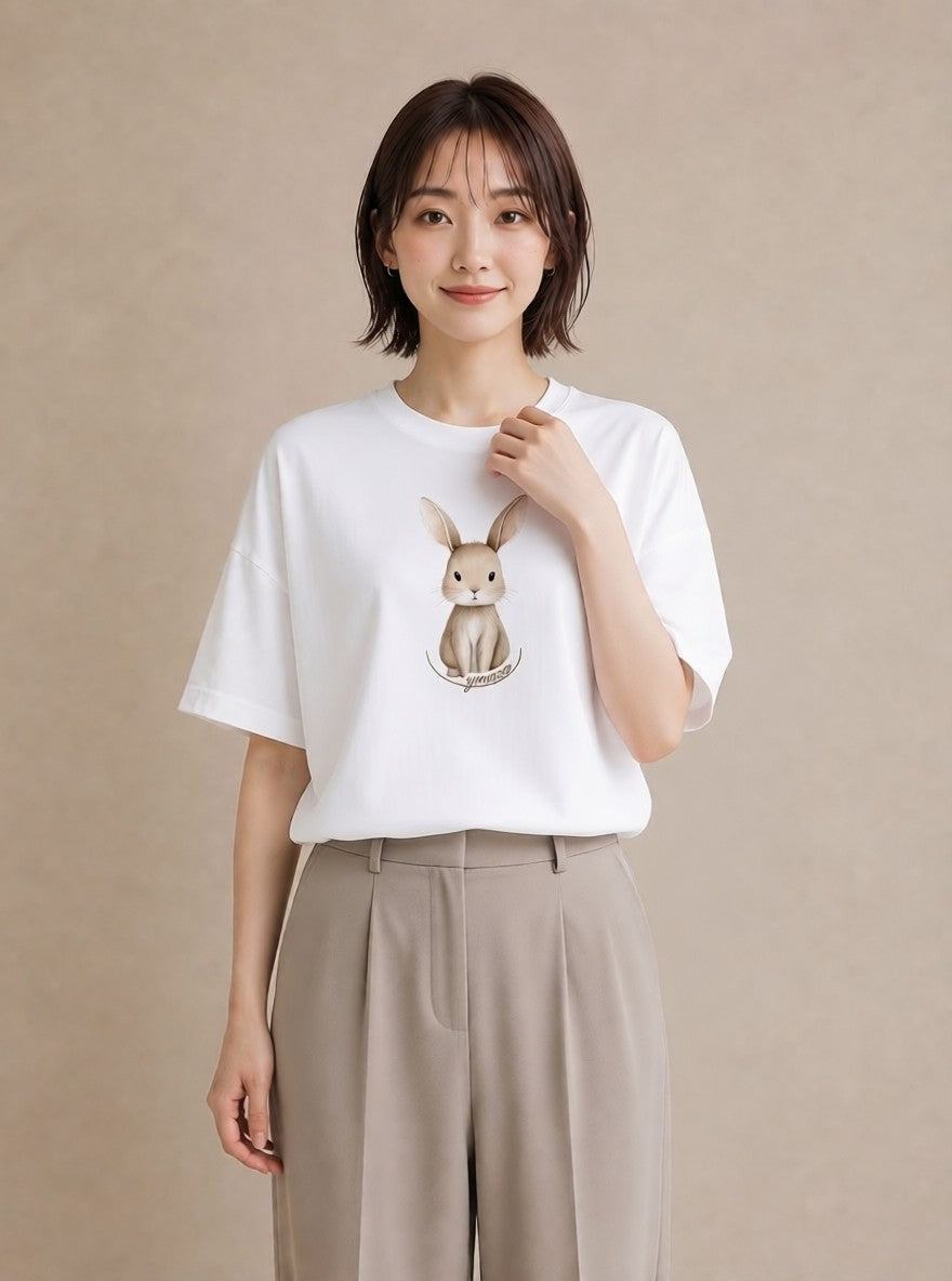 グラフィックTシャツ レディース ホーランドロップ ペット 動物 イラスト ゆるコーデ お揃い 親子 白T YMAZO