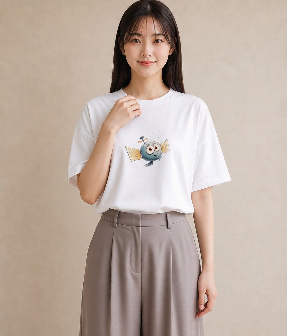 半袖Tシャツ レディース ホタル 昆虫 虫 イラスト シンプル 誕生日プレゼント 綿100 白T YMAZO