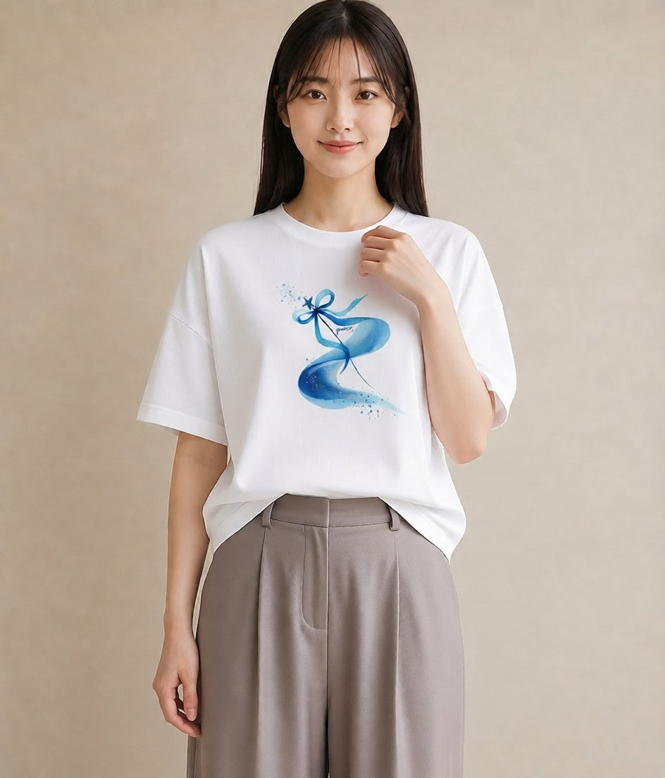 デザインTシャツ レディース 射手座 星空 宇宙 イラスト ミニマル 敬老の日 ホワイトデー 白T YMAZO