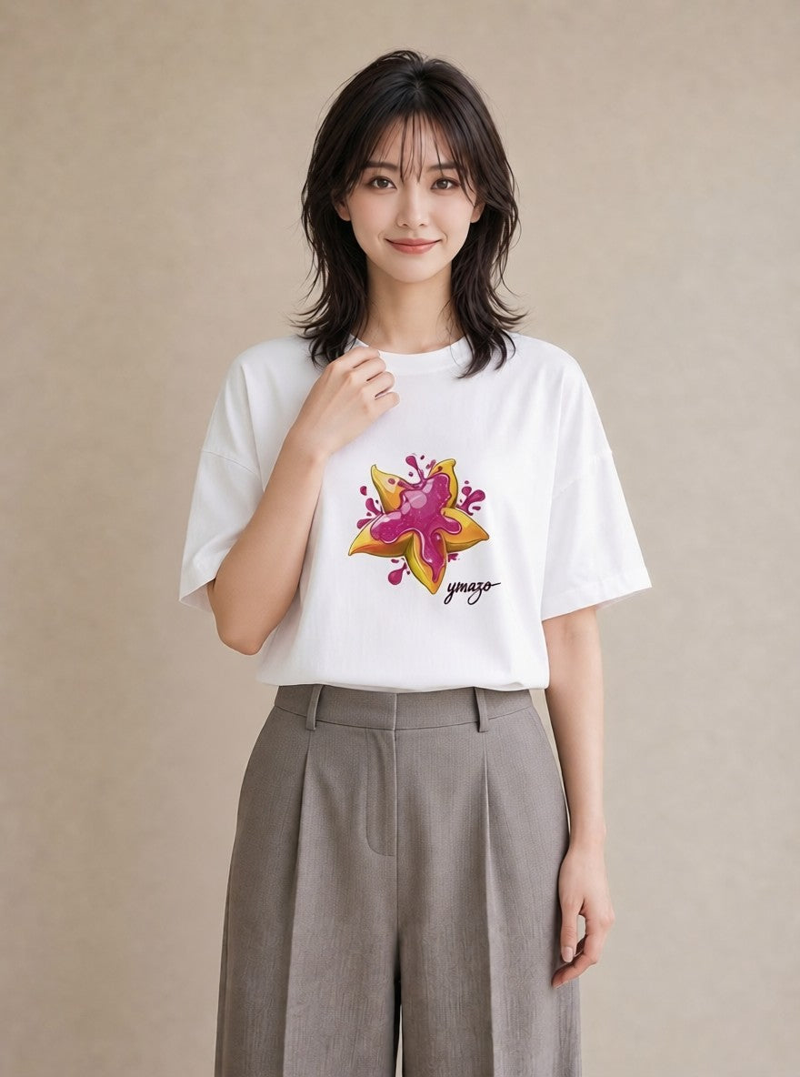 グラフィックTシャツ レディース アボカド 食べ物 フード イラスト 線画 母の日 ビーチ 白T YMAZO