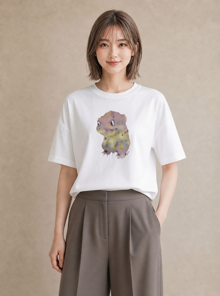 プリントTシャツ レディース カエル ペット 動物 イラスト お洒落 春コーデ 姉妹 白T YMAZO