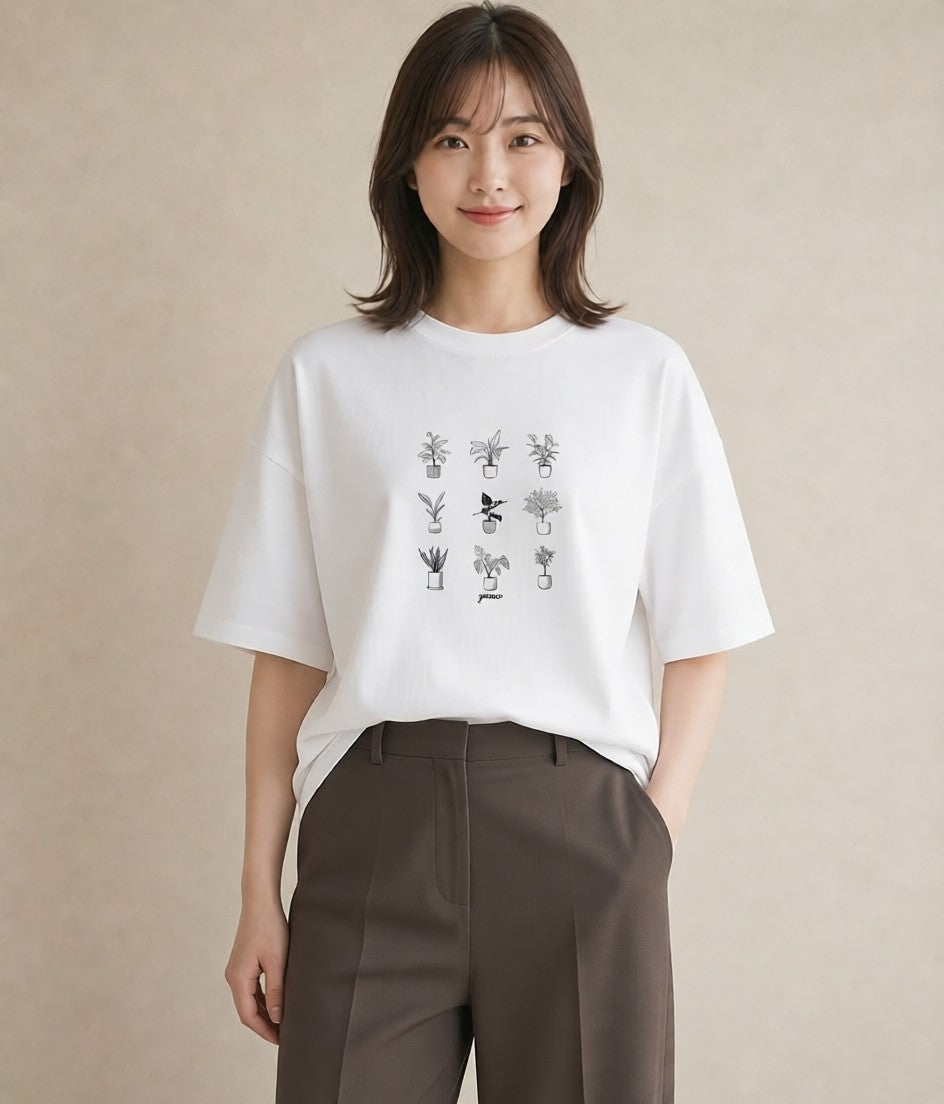 グラフィックTシャツ レディース 夕暮れ バルコニー 夕焼け ナチュラル アンティーク イラスト お洒落 ギフト 母の日 白T YMAZO