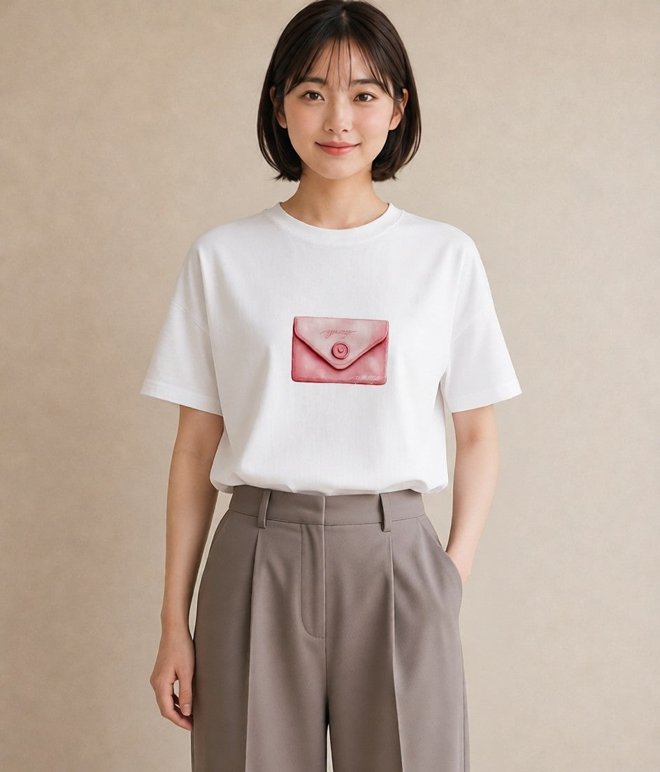 プリントTシャツ レディース 封蝋 手紙 アンティーク ナチュラル イラスト 淡色 おしゃれギフト 社会人 白T YMAZO