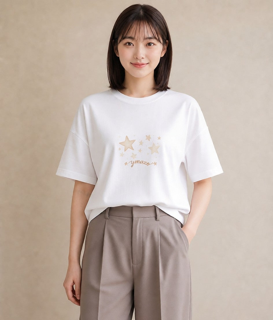 デザインTシャツ レディース 牡牛座 星空 宇宙 イラスト ナチュラル 親子 20代 白T YMAZO