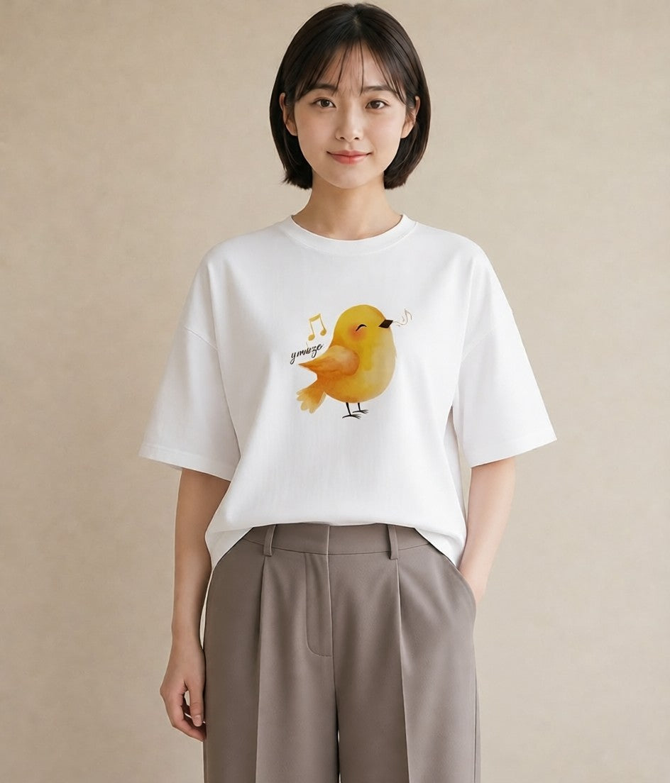 グラフィックTシャツ レディース マメルリハ ペット 動物 イラスト ユニーク お出かけ 普段着 白T YMAZO