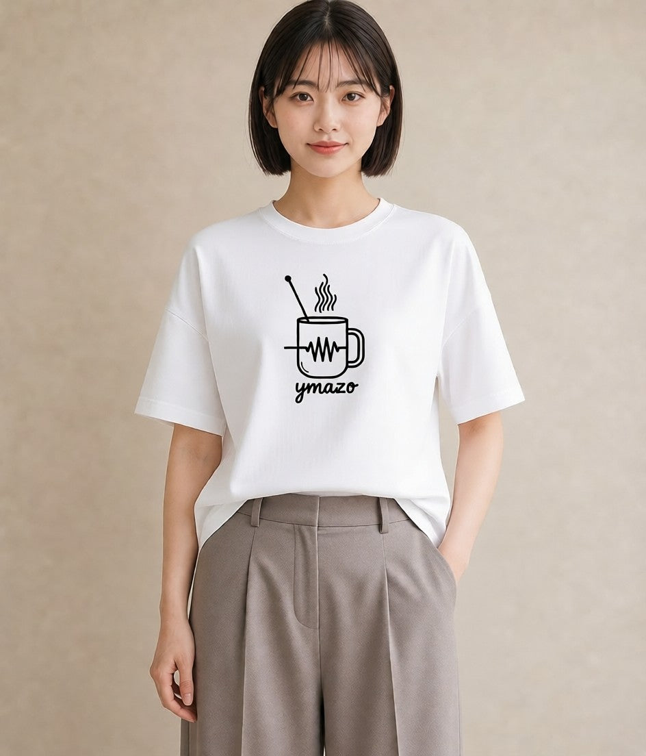 グラフィックTシャツ レディース コーヒー カフェ 珈琲 イラスト ユニーク 春コーデ 姉妹 白T YMAZO