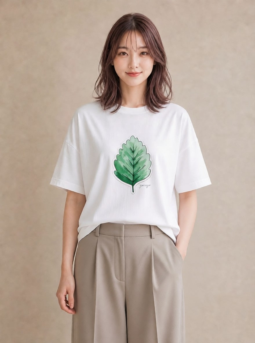 Tシャツ レディース ハーブティー 食べ物 フード イラスト きれいめカジュアル 姉妹 送別ギフト 白T YMAZO
