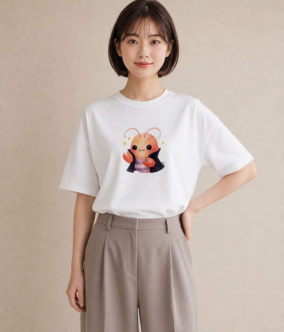 グラフィックTシャツ レディース ウーパールーパー ペット 動物 イラスト 淡色 綿100 デート 白T YMAZO