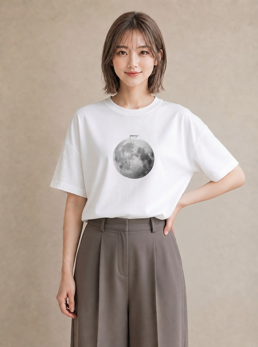 Tシャツ レディース プラネット 星空 宇宙 イラスト ボタニカル 通勤 在宅 白T YMAZO