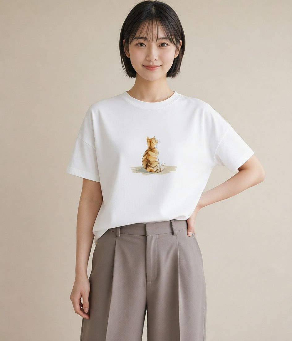 グラフィックTシャツ レディース ラグドール 猫 ねこ イラスト ポップ カジュアルコーデ 買い物 白T YMAZO