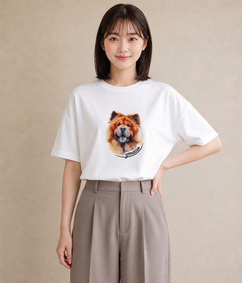 グラフィックTシャツ レディース 柴犬 しばいぬ 犬 いぬ イラスト ボタニカル 部屋着 女性向けギフト 白T YMAZO