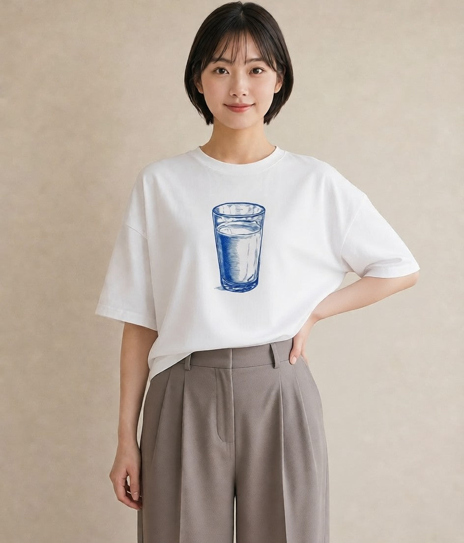 グラフィックTシャツ レディース ミルク 食べ物 フード イラスト 上品 おしゃれギフト 社会人 白T YMAZO