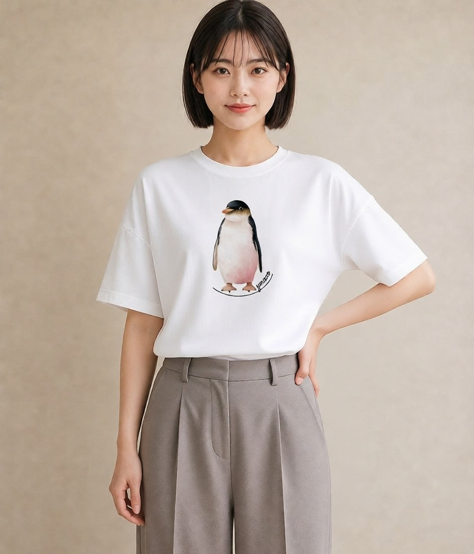 デザインTシャツ レディース アザラシ 動物 アニマル イラスト アート風 お出かけ 普段着 白T YMAZO
