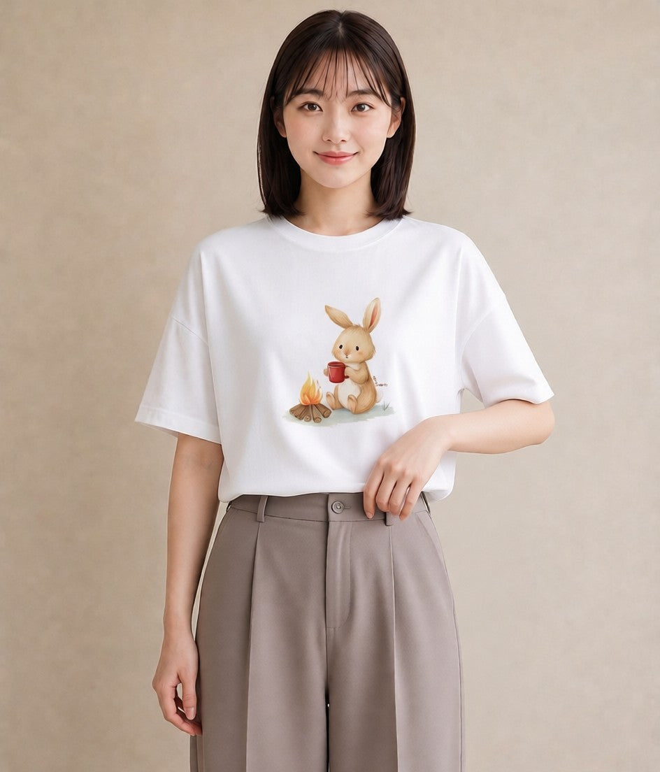 半袖Tシャツ レディース ココア 食べ物 フード イラスト シック ギフト 母の日 白T YMAZO