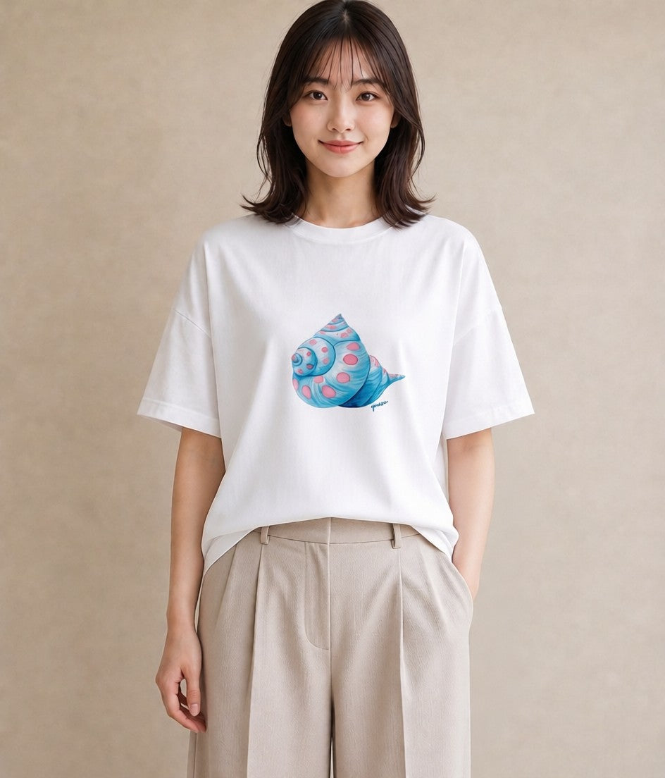 Tシャツ レディース 人魚 海の生き物 海 イラスト アート風 ホワイトデー 春服 白T YMAZO