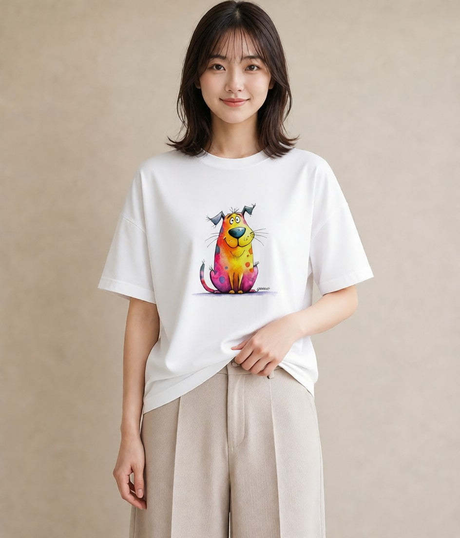 デザインTシャツ レディース ぶち猫 猫 ねこ イラスト シンプル 姉妹 送別ギフト 白T YMAZO