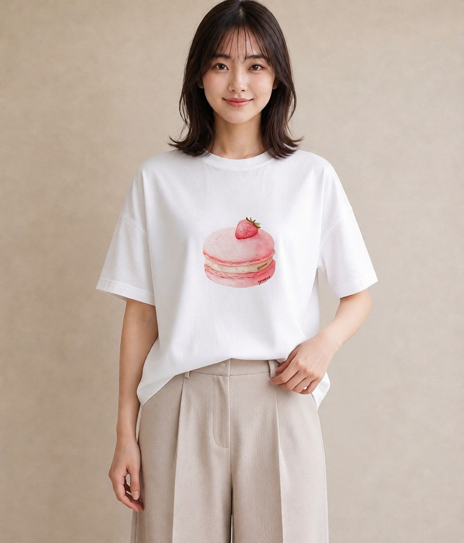 グラフィックTシャツ レディース クッキー 食べ物 フード イラスト ボタニカル 春コーデ 姉妹 白T YMAZO