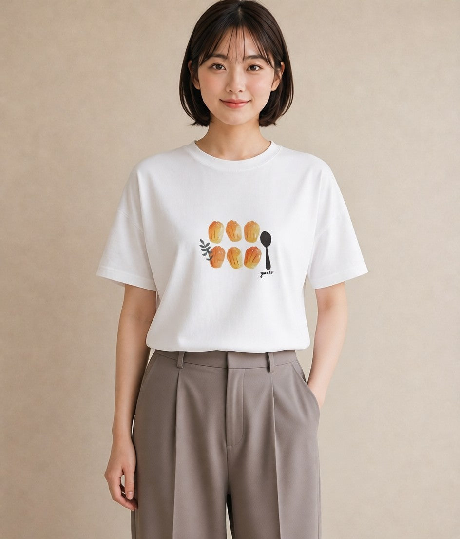 Tシャツ レディース ドーナツ 食べ物 フード イラスト 週末コーデ 敬老の日 白T YMAZO
