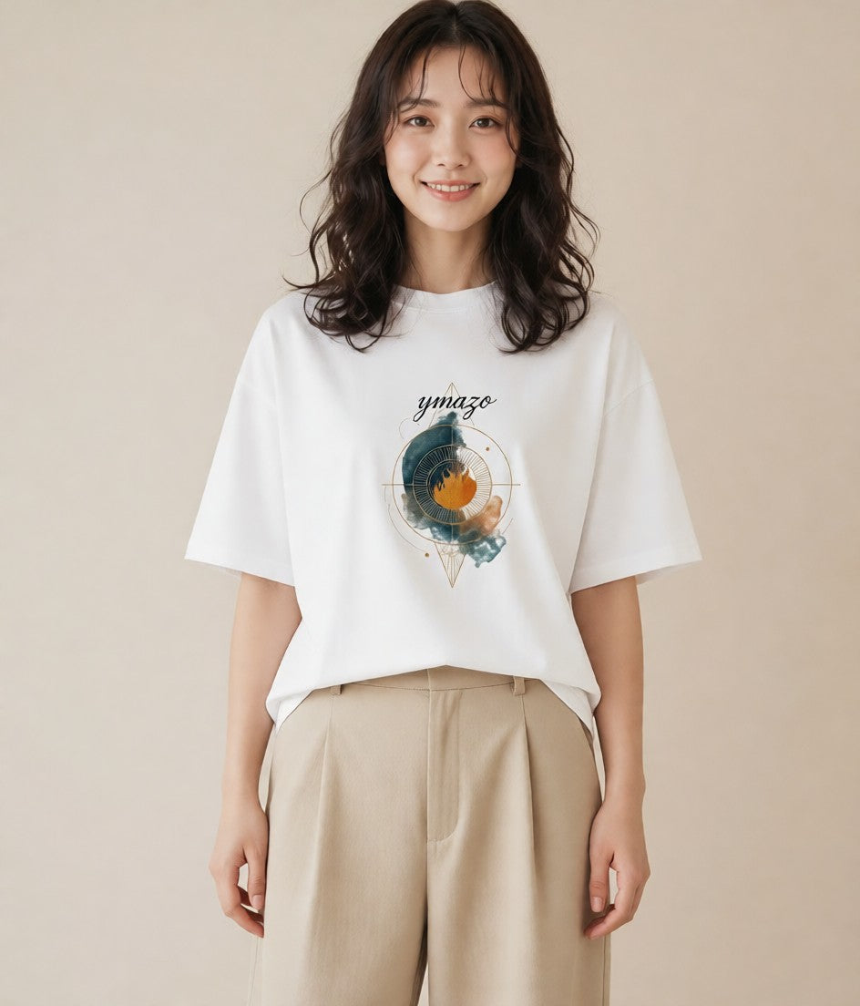 プリントTシャツ レディース 天秤座 星空 宇宙 イラスト ゆるコーデ 姉妹 送別ギフト 白T YMAZO