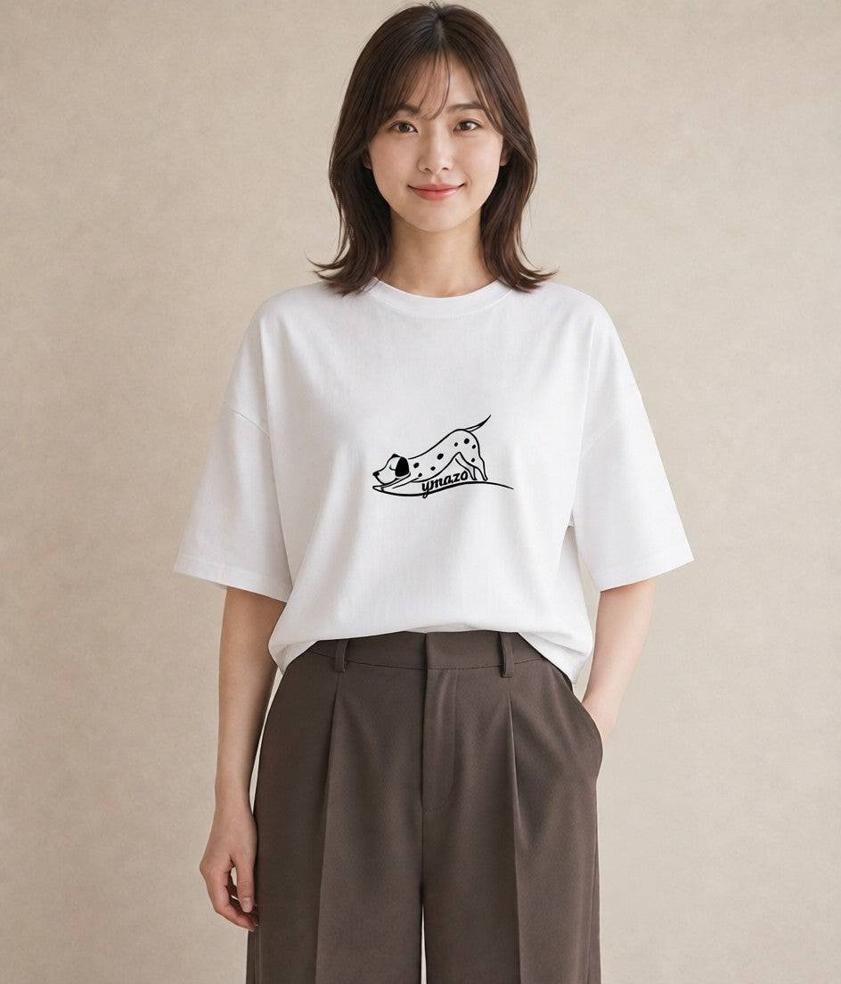 グラフィックTシャツ レディース 犬 いぬ わんこ イラスト カジュアル おしゃれギフト 社会人 白T YMAZO