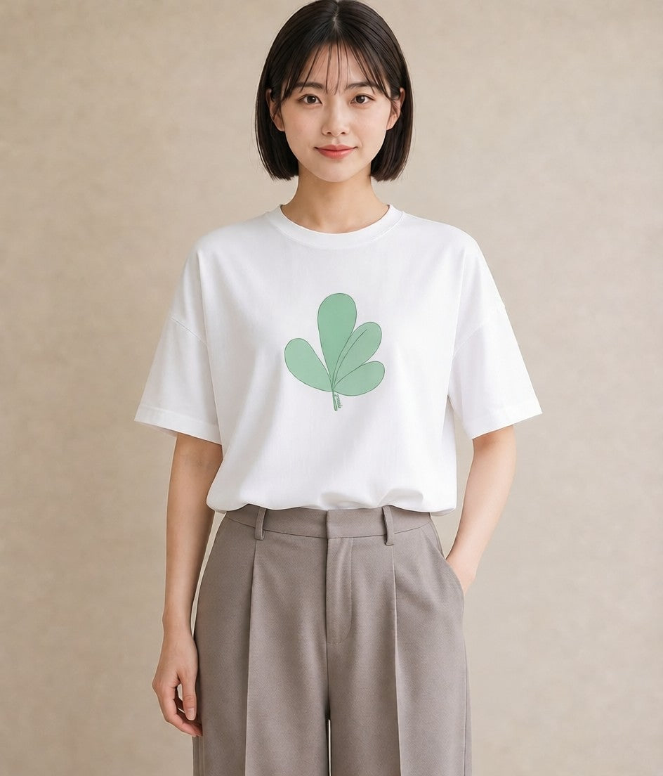 デザインTシャツ レディース 観葉植物 植物 ボタニカル イラスト 個性的 帰省 ラフ 白T YMAZO