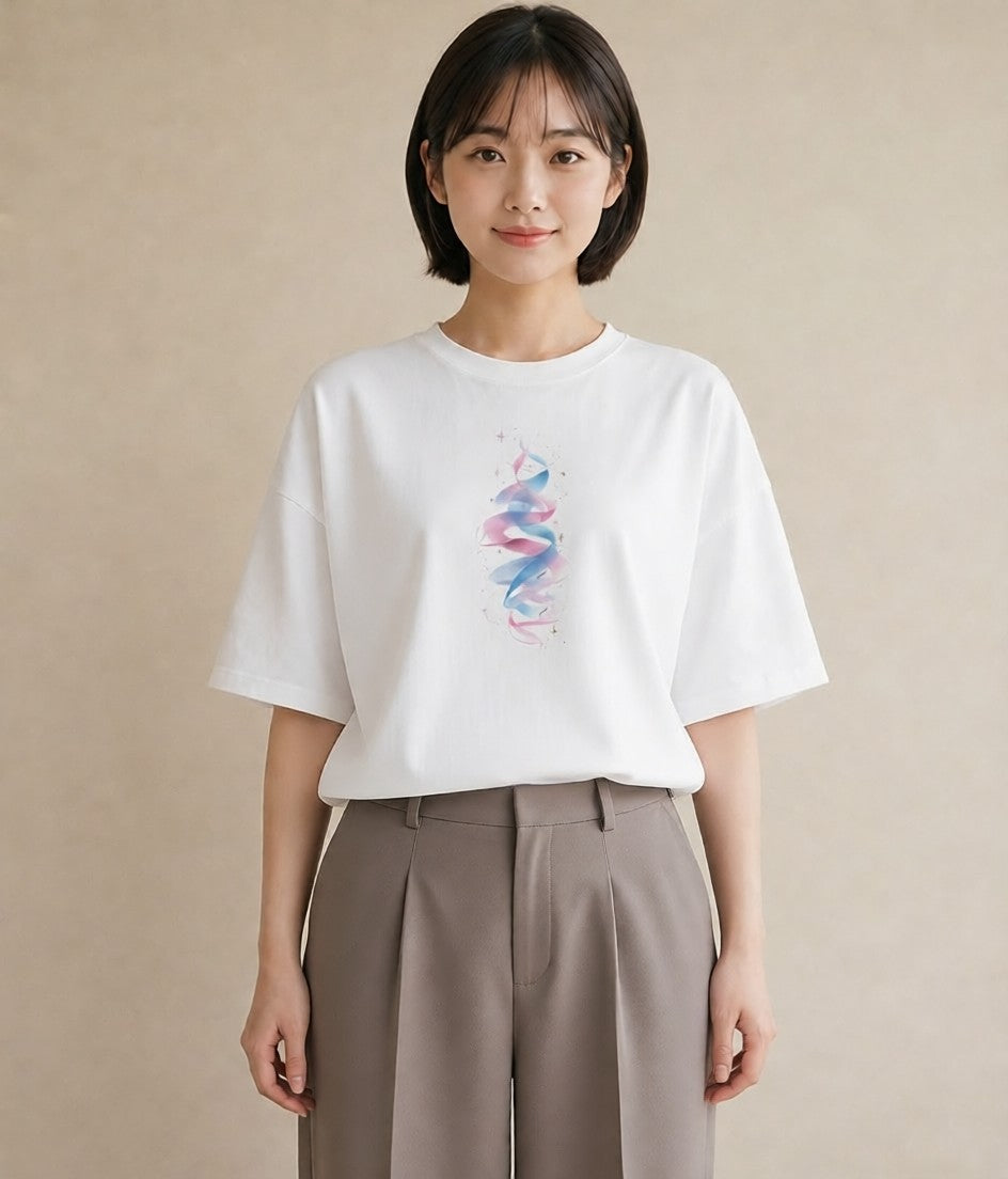 グラフィックTシャツ レディース 流れ星 星空 宇宙 イラスト 北欧風 週末コーデ 敬老の日 白T YMAZO
