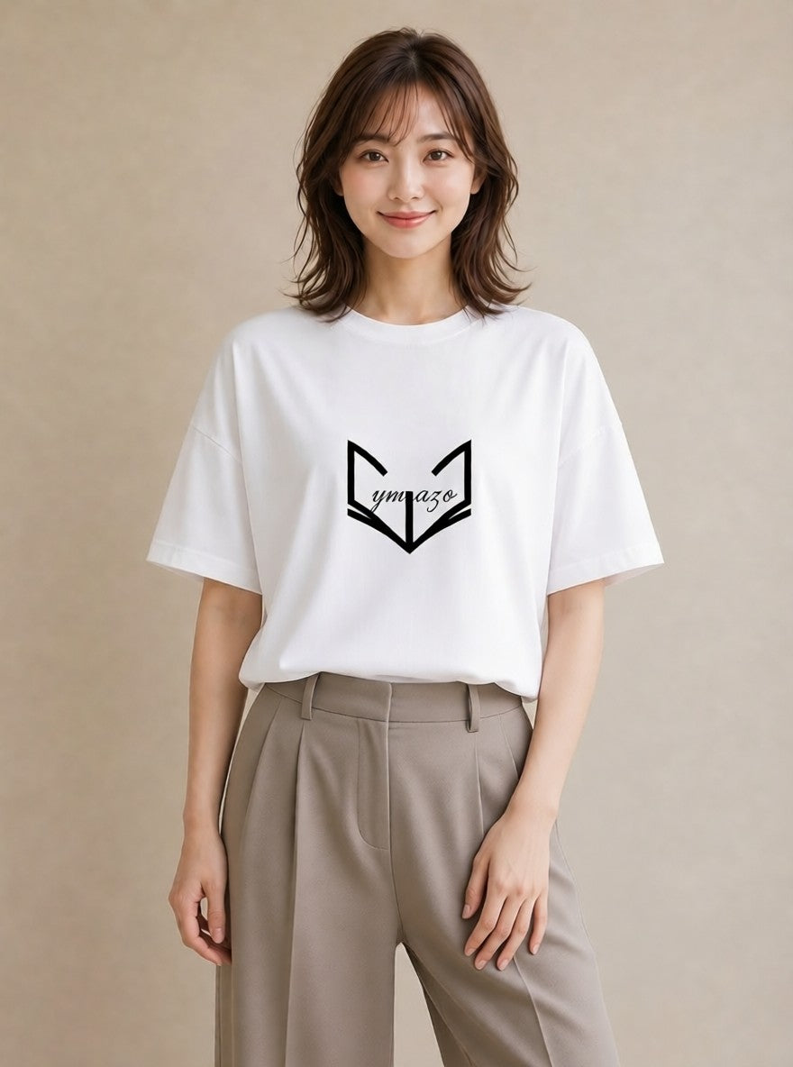 半袖Tシャツ レディース 本 読書 ブック イラスト カフェ巡り 女子会 白T YMAZO