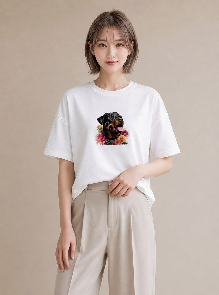 Tシャツ レディース ラブラドールレトリバー 犬 いぬ イラスト シンプル ホワイトデー 春服 白T YMAZO