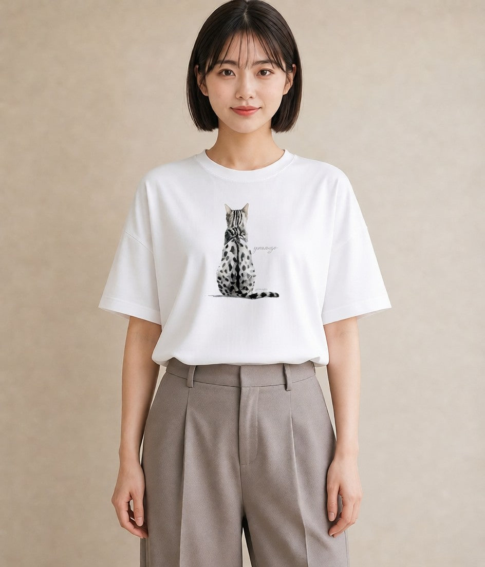 Tシャツ レディース 子猫 猫 ねこ イラスト レトロ 20代 カジュアルコーデ 白T YMAZO