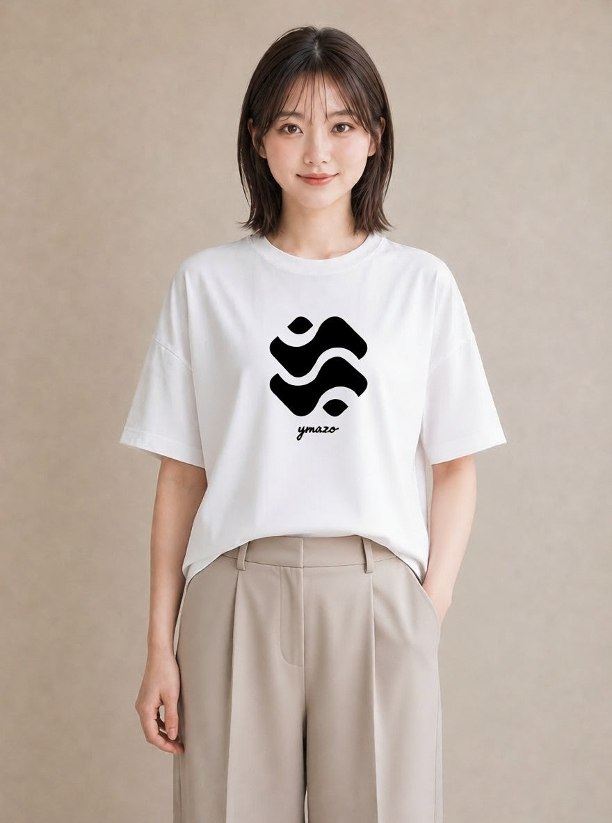 Tシャツ レディース 紙の船 水辺 ナチュラル アンティーク イラスト 休日コーデ 旅行 母娘コーデ 白T YMAZO