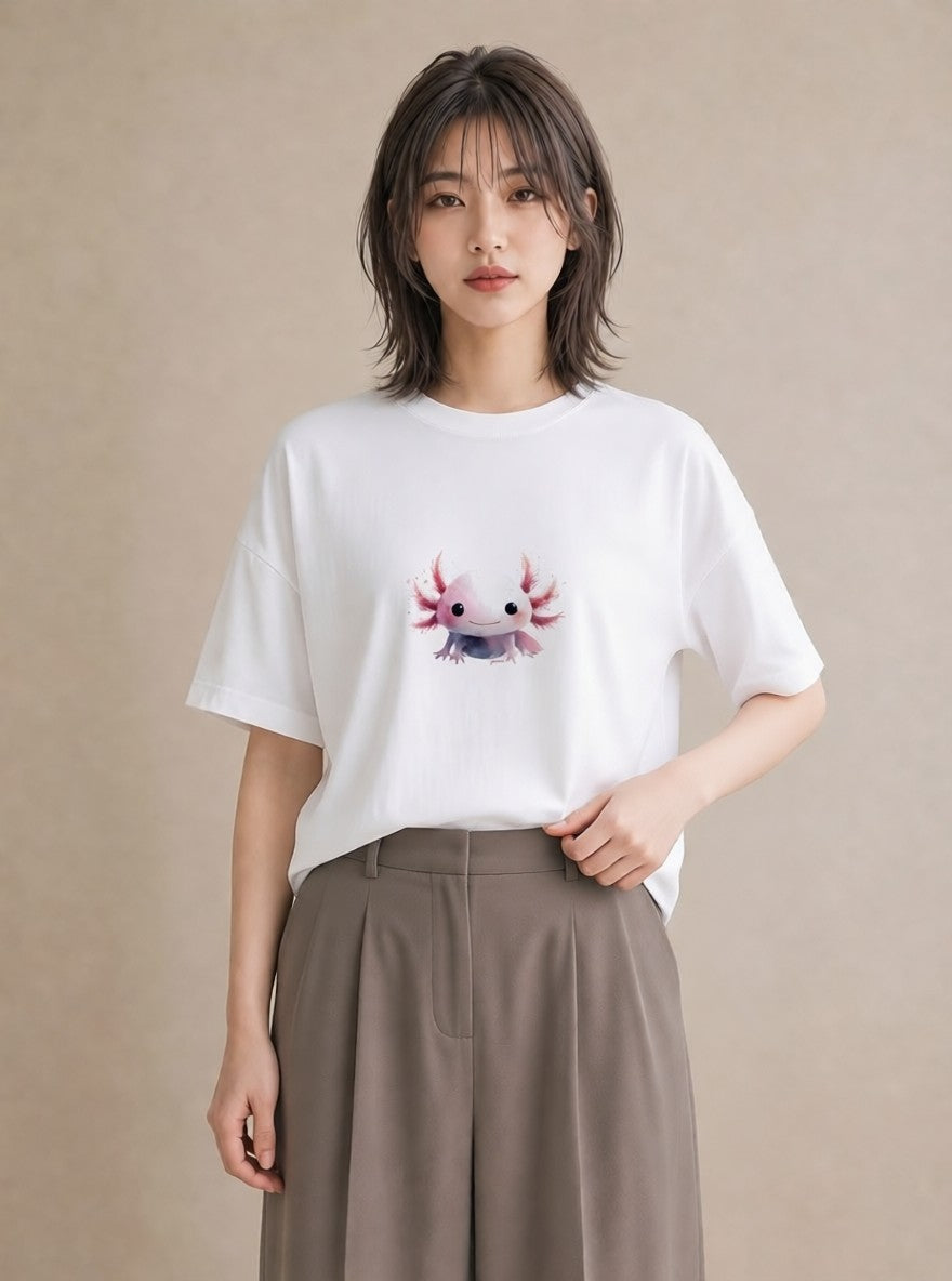 グラフィックTシャツ レディース マンボウ 海の生き物 海 イラスト 可愛い 週末コーデ 敬老の日 白T YMAZO