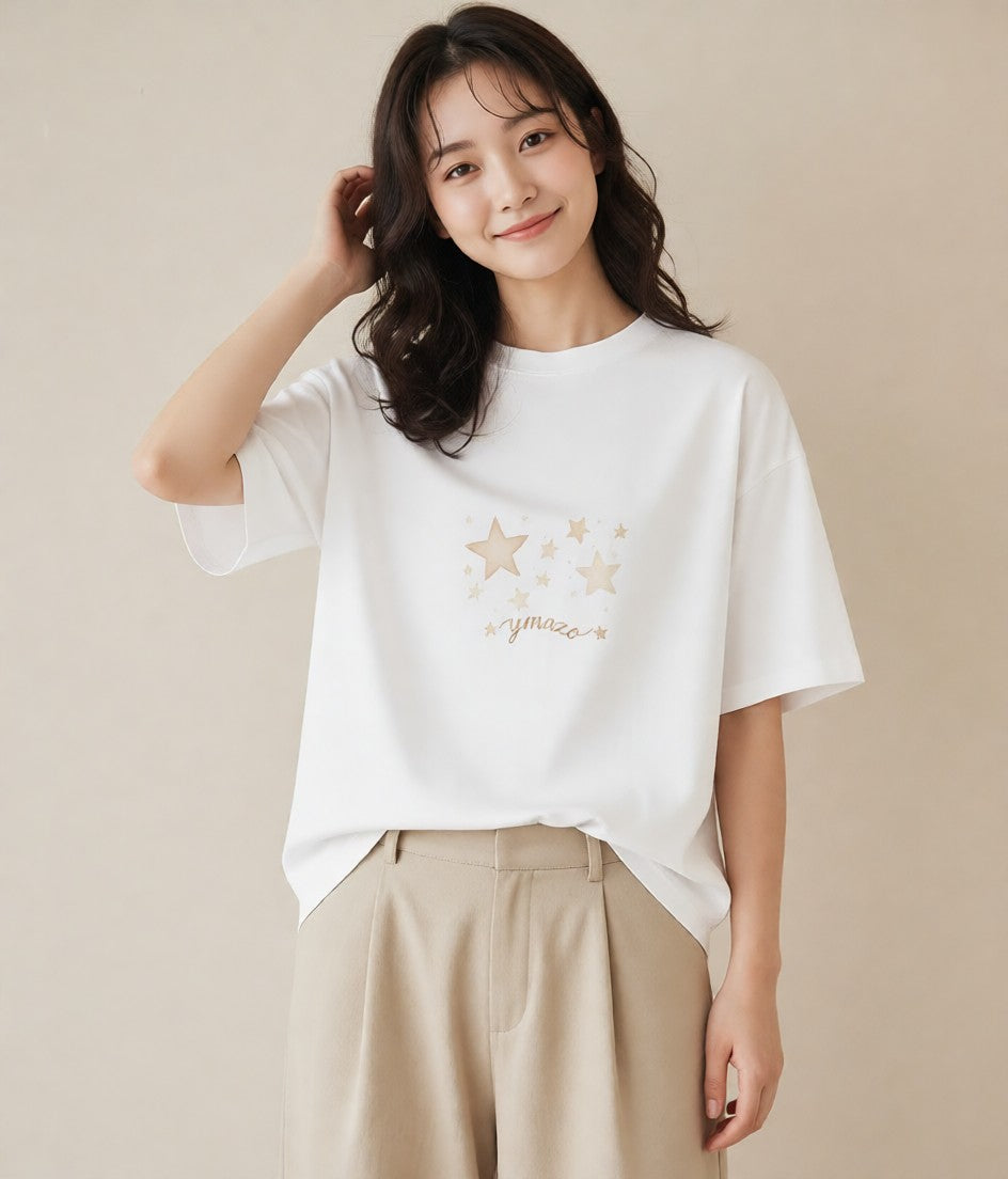 Tシャツ レディース 乙女座 星空 宇宙 イラスト ゆるコーデ 春コーデ 姉妹 白T YMAZO