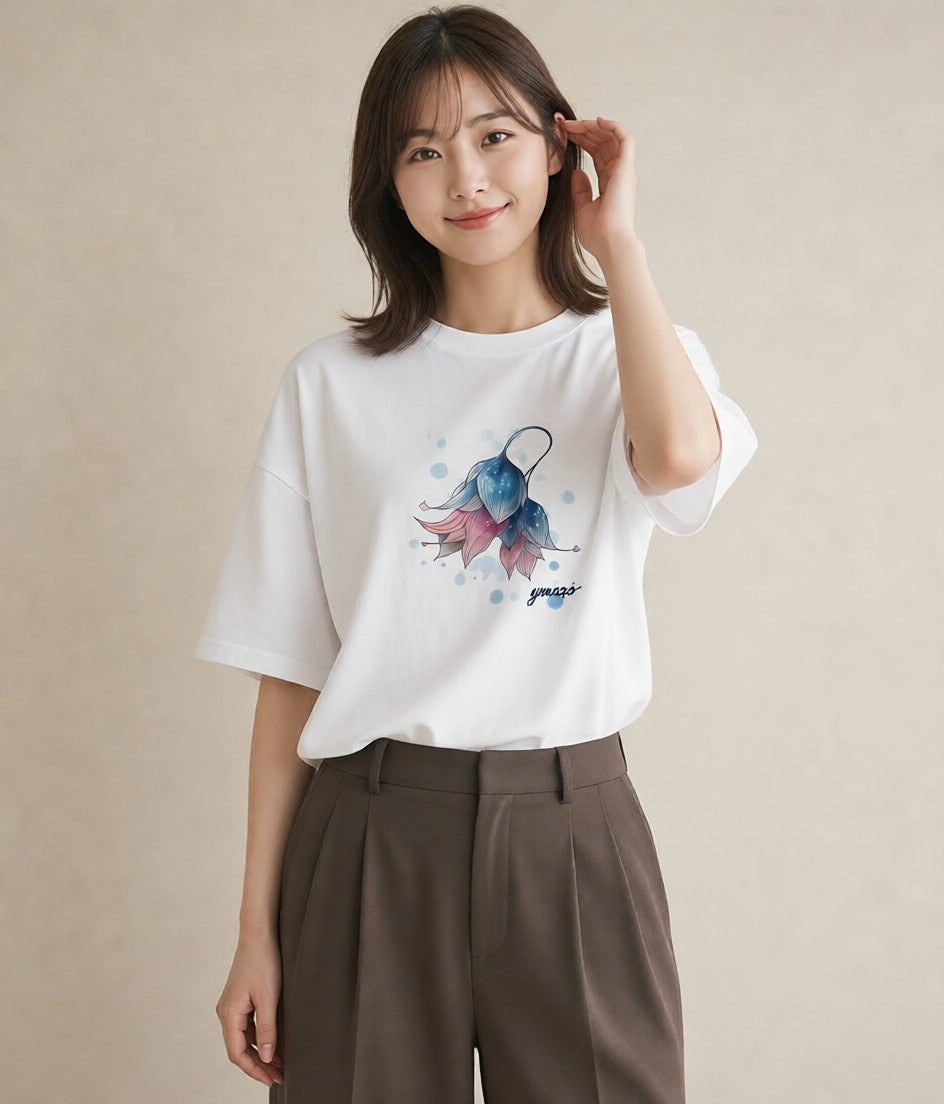 半袖Tシャツ レディース 水瓶座 星空 宇宙 イラスト 上品 おしゃれギフト 社会人 白T YMAZO
