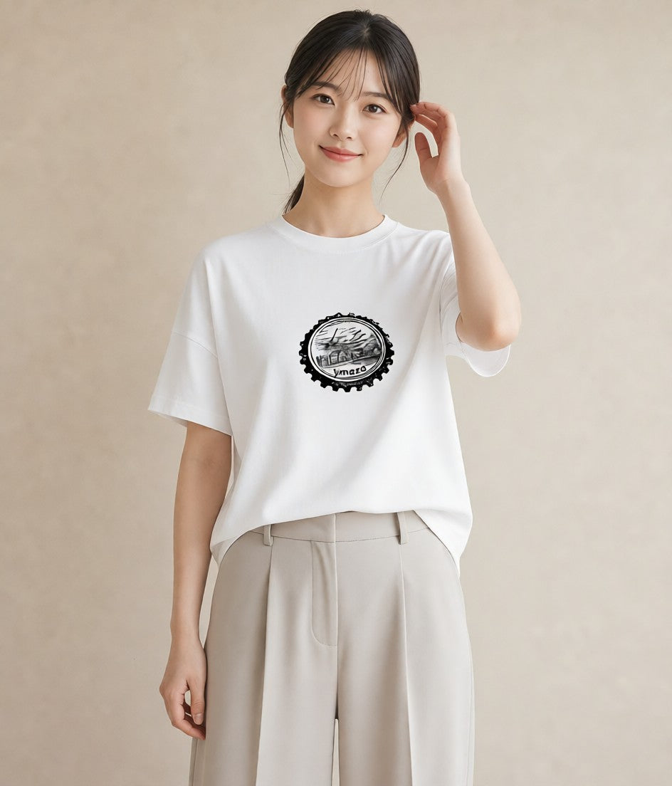 Tシャツ レディース 旅 トラベル スタンプ イラスト ゆるコーデ 旅行 母娘コーデ 白T YMAZO