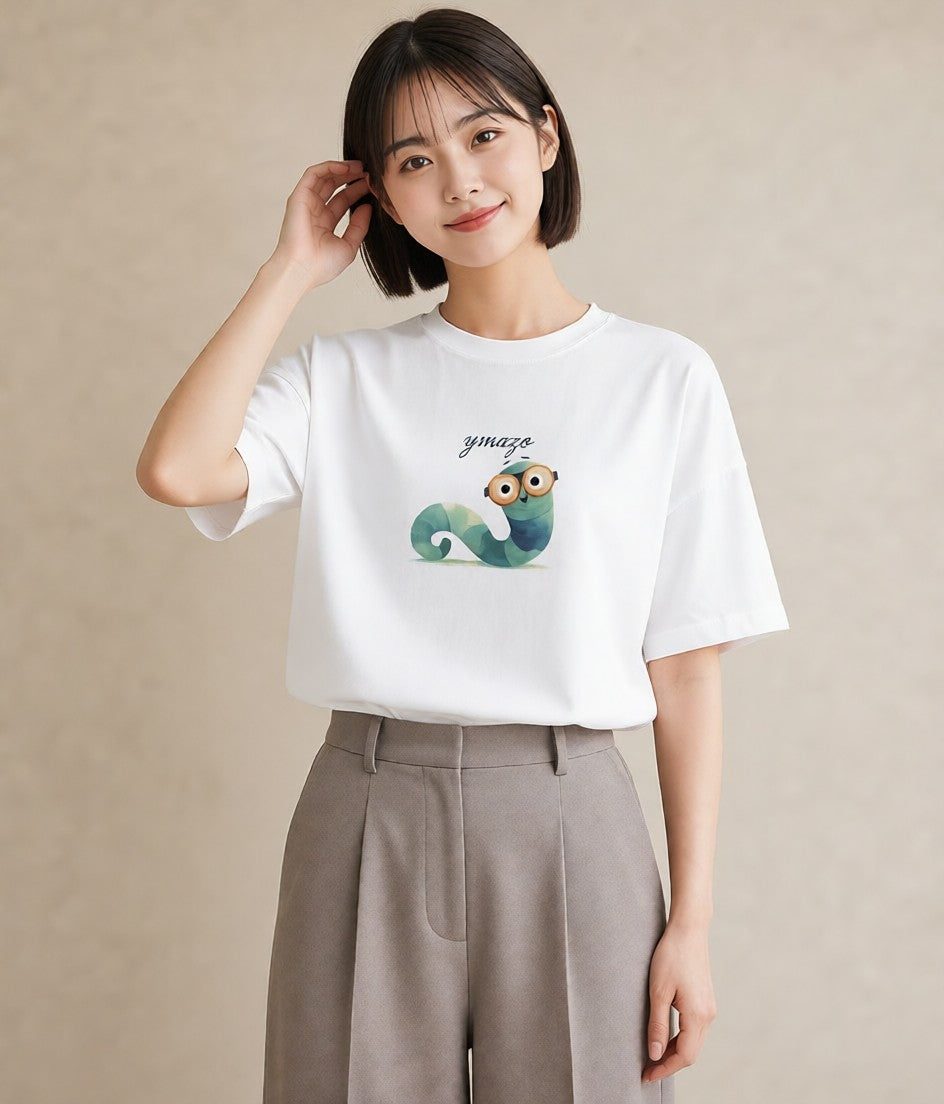 デザインTシャツ レディース チンアナゴ 海の生き物 海 イラスト 旅行コーデ 秋コーデ おしゃれギフト 白T YMAZO