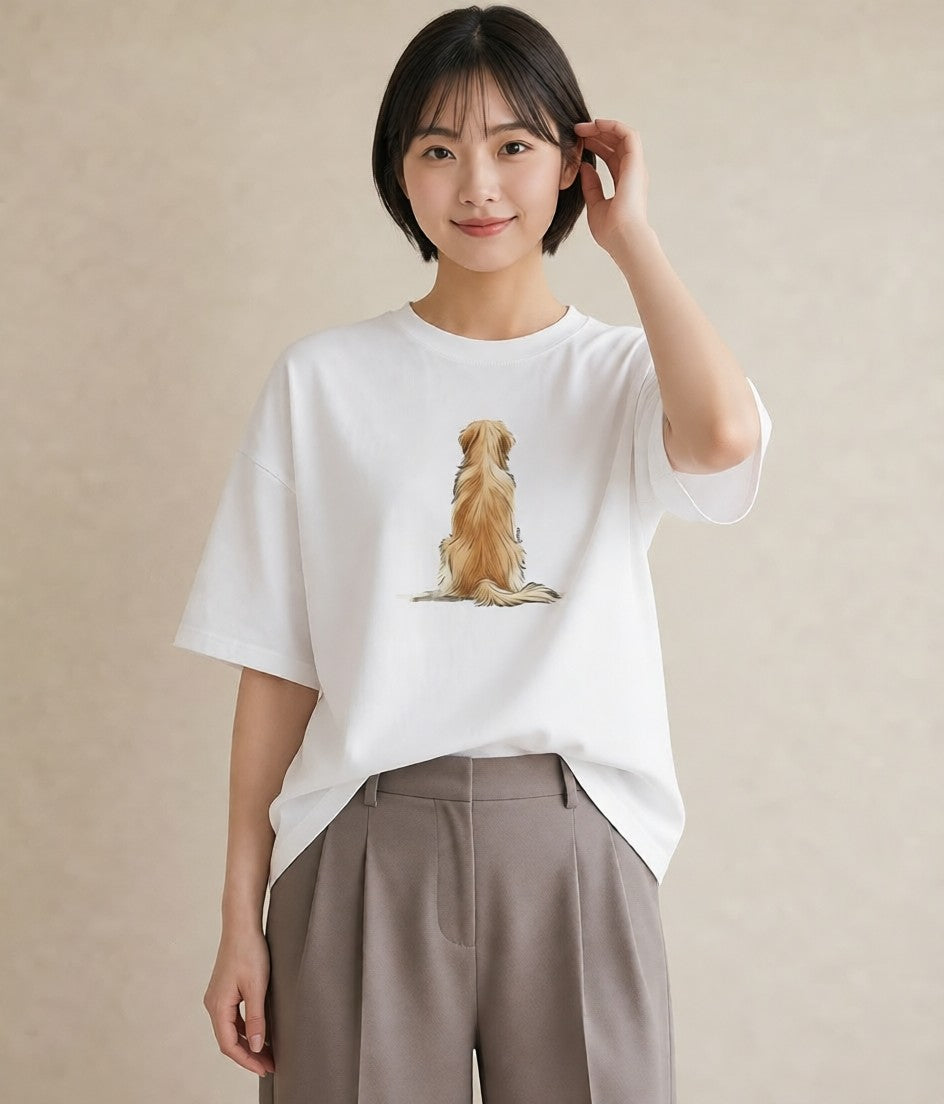 Tシャツ レディース 保護犬 犬 いぬ イラスト ゆるコーデ 週末コーデ 敬老の日 白T YMAZO
