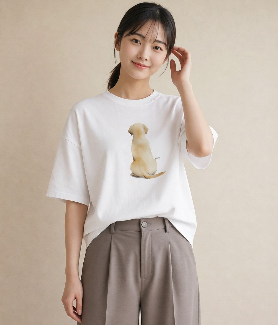 グラフィックTシャツ レディース ラブラドールレトリバー 犬 いぬ イラスト 姉妹 送別ギフト 白T YMAZO