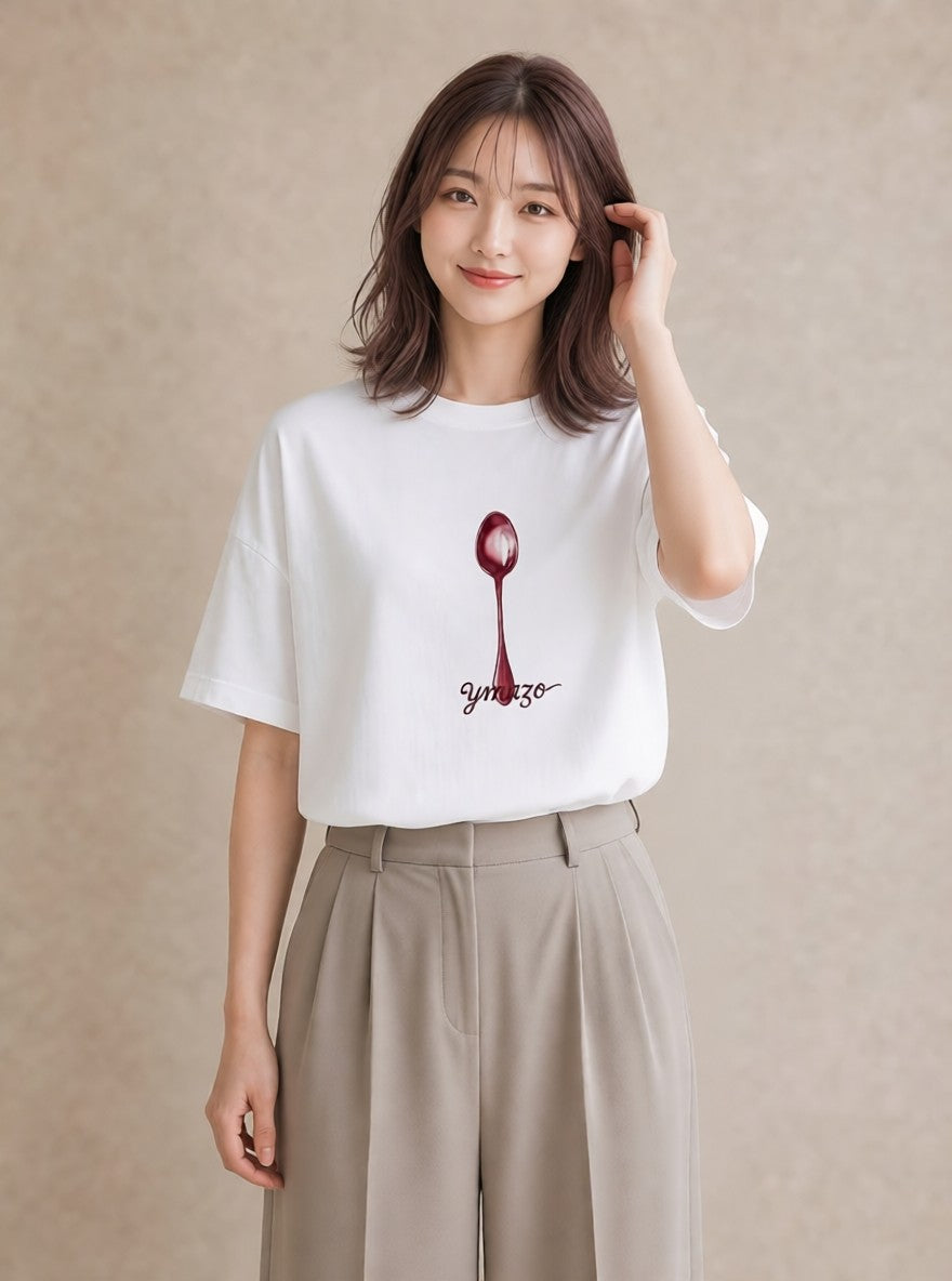 プリントTシャツ レディース 風鈴 ガラス 夏 ナチュラル アンティーク イラスト きれいめカジュアル デート 帰省 白T YMAZO