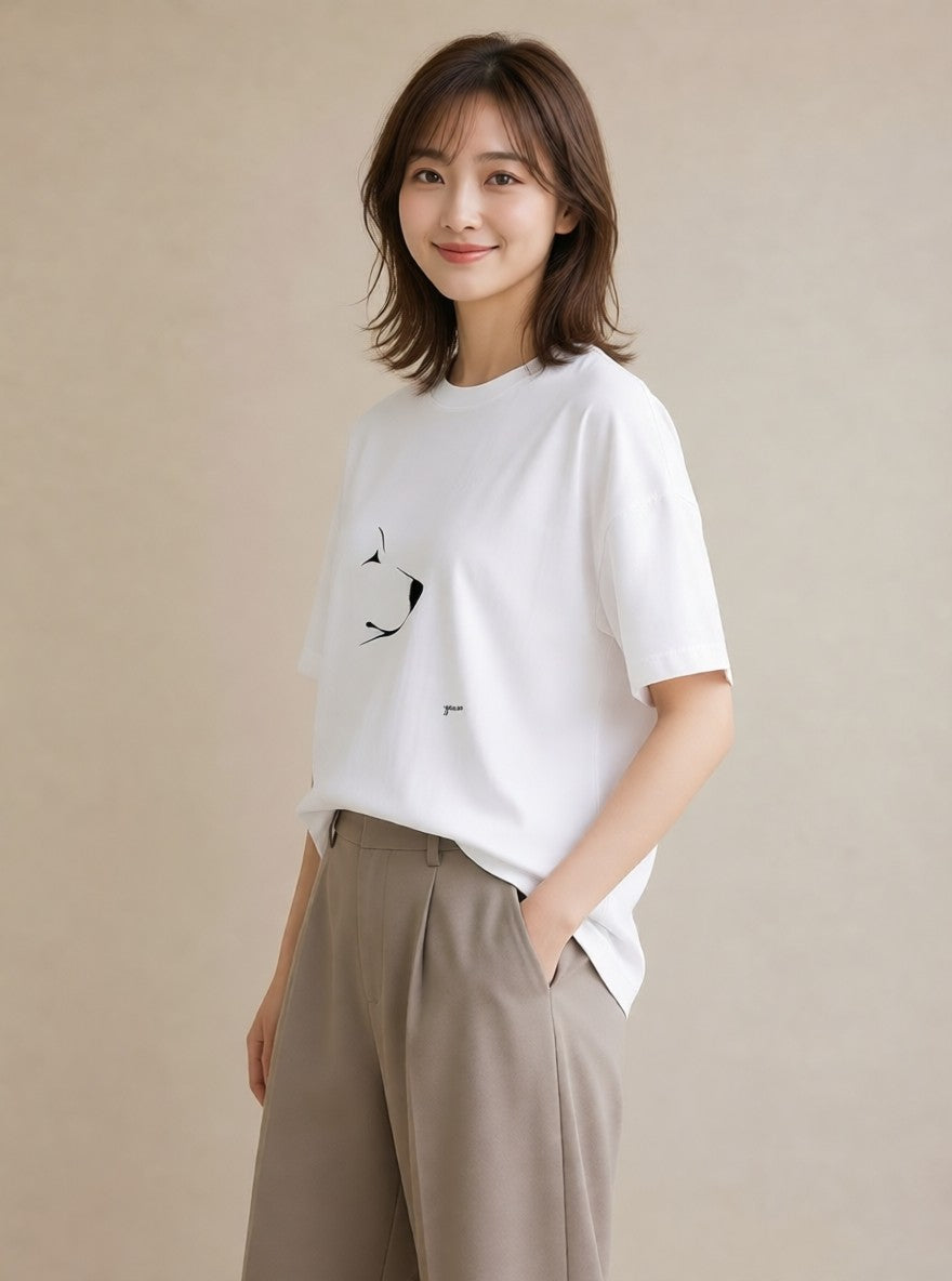 Tシャツ レディース 犬 いぬ わんこ イラスト 可愛い お揃い 親子 白T YMAZO