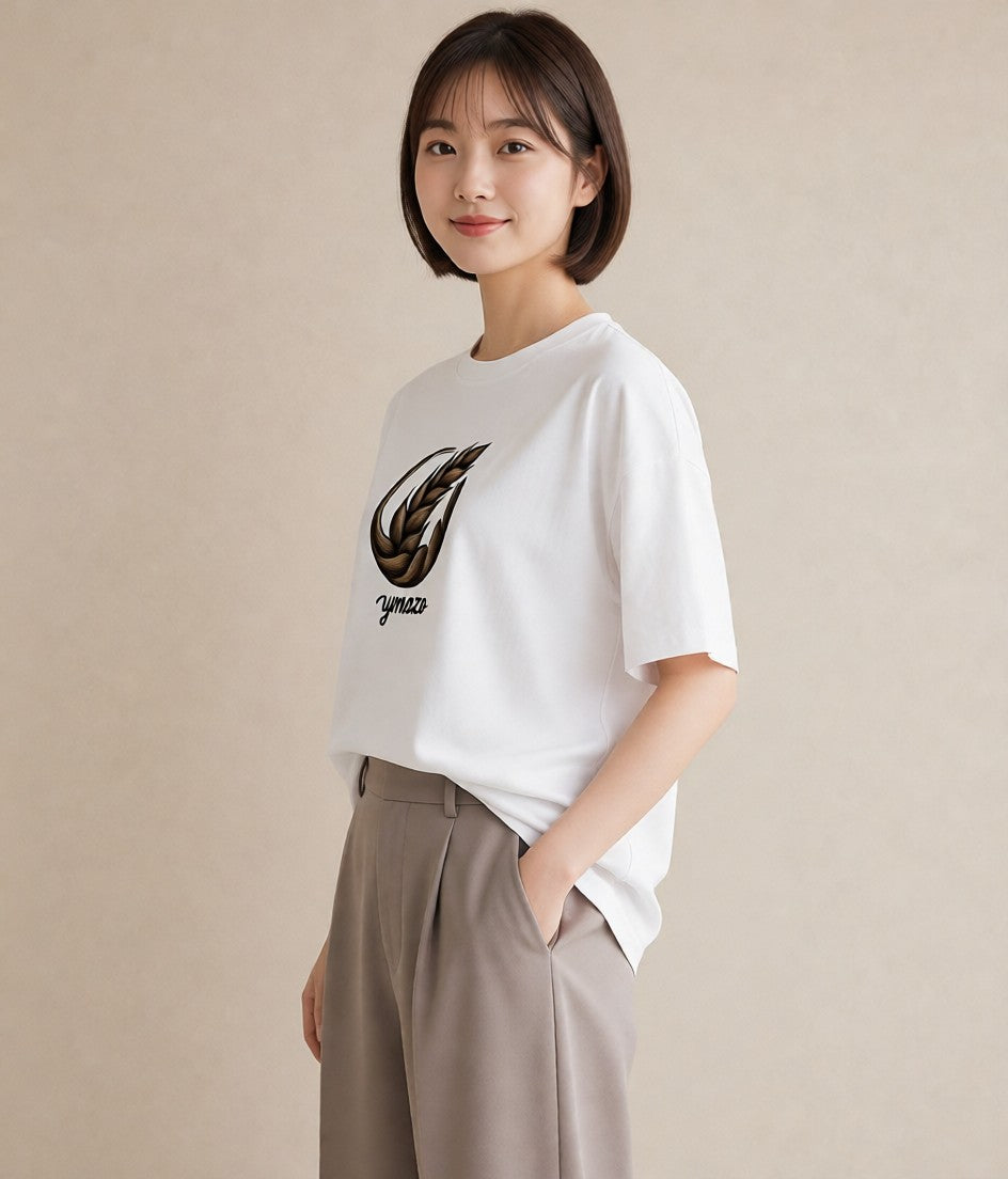 プリントTシャツ レディース パン ベーカリー レトロ イラスト 北欧風 ビーチ デイリーウェア 白T YMAZO
