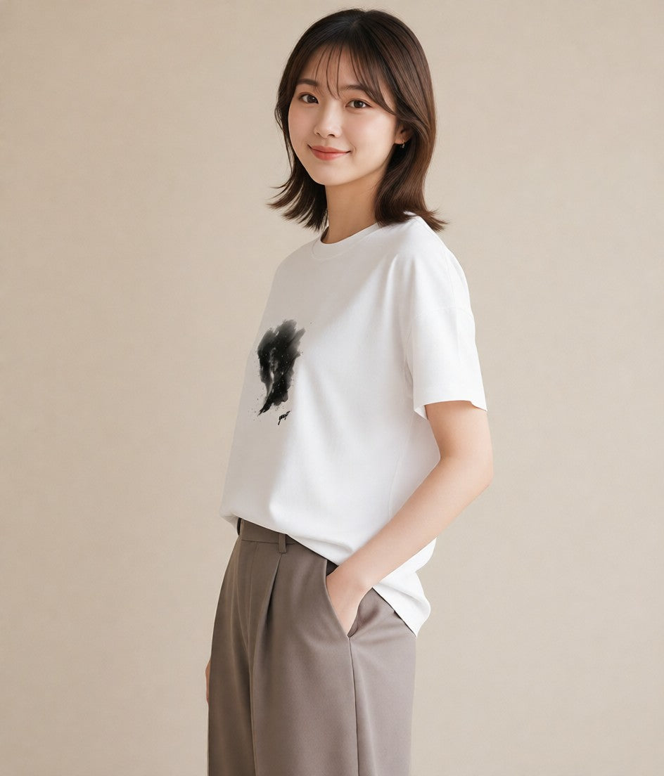 プリントTシャツ レディース 牡羊座 星空 宇宙 イラスト 旅行コーデ 送別ギフト 通勤 白T YMAZO
