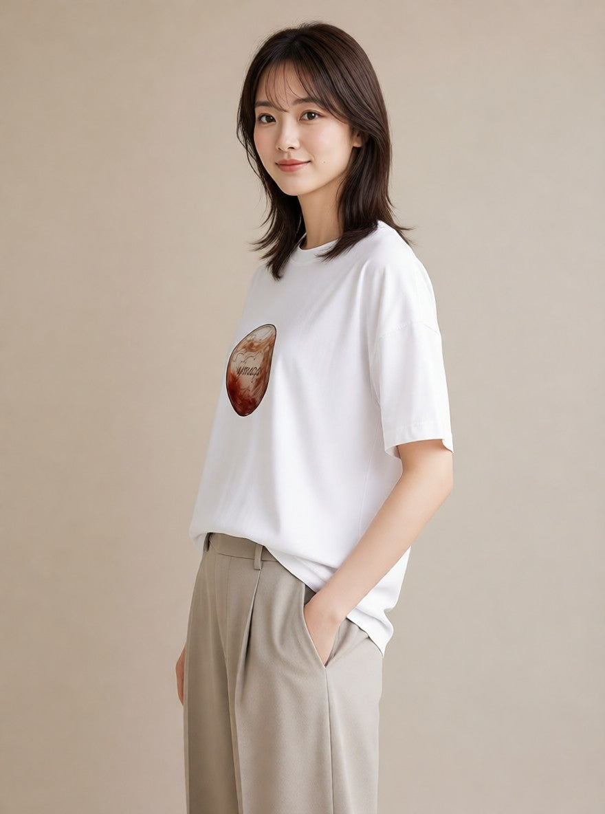 半袖Tシャツ レディース 乙女座 星空 宇宙 イラスト きれいめ 部屋着 女性向けギフト 白T YMAZO
