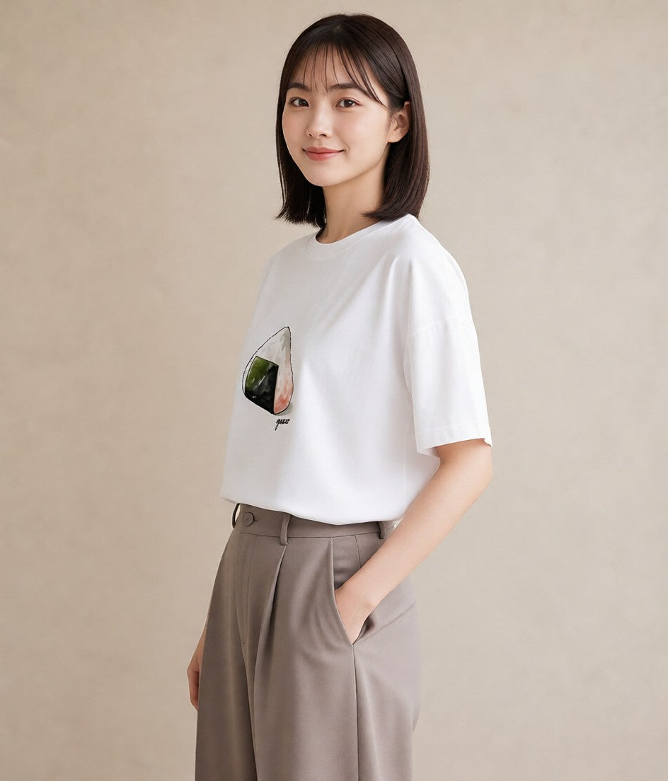 Tシャツ レディース 食パン 食べ物 フード イラスト ラフカジュアル お出かけ 普段着 白T YMAZO