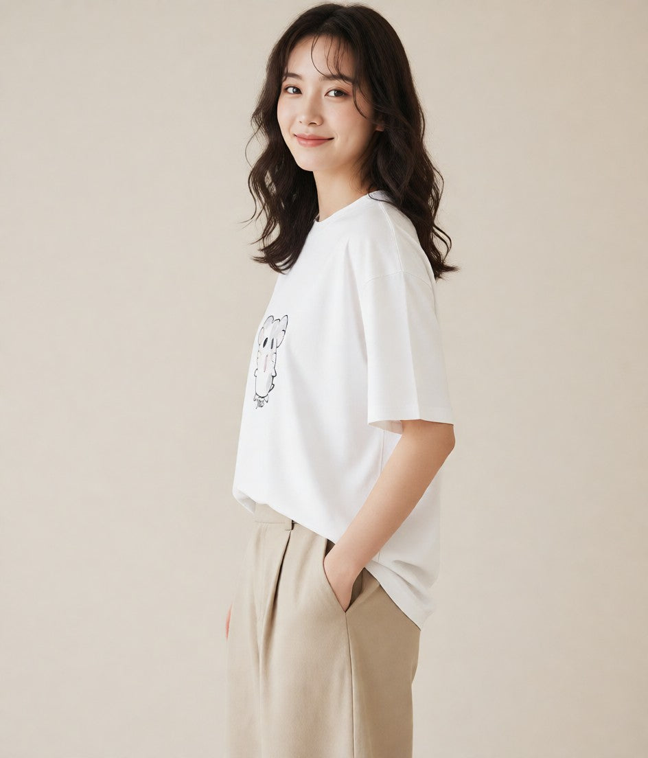 Tシャツ レディース ハムスター ペット 動物 イラスト 姉妹 送別ギフト 白T YMAZO