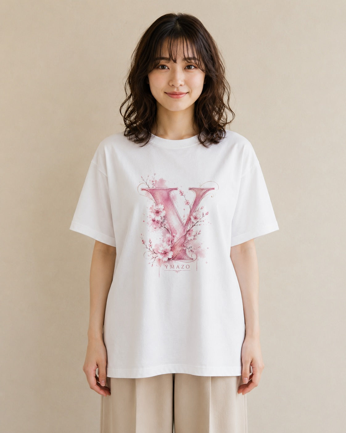 桜ひとひら|水彩 半袖Tシャツ レディース