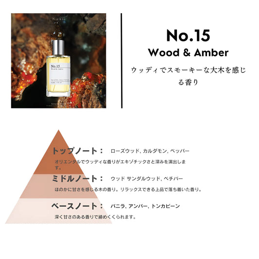 Nichic(ニチック)【No.15】ウッド&アンバー Extrait de Parfum 10mL