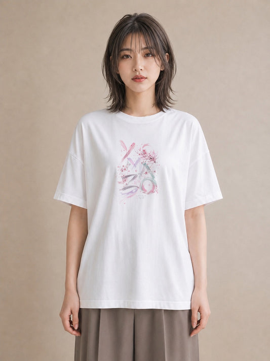 【受注生産】YMAZO Tシャツ レディース 半袖 ビッグT 花柄 フローラル ボタニカル 花 ブーケ 白T 綿100% ホワイト M L 韓国っぽい ナチュラル 手描き お出かけ リンクコーデ 春夏 2026新作|花あそび(スタンダードプ