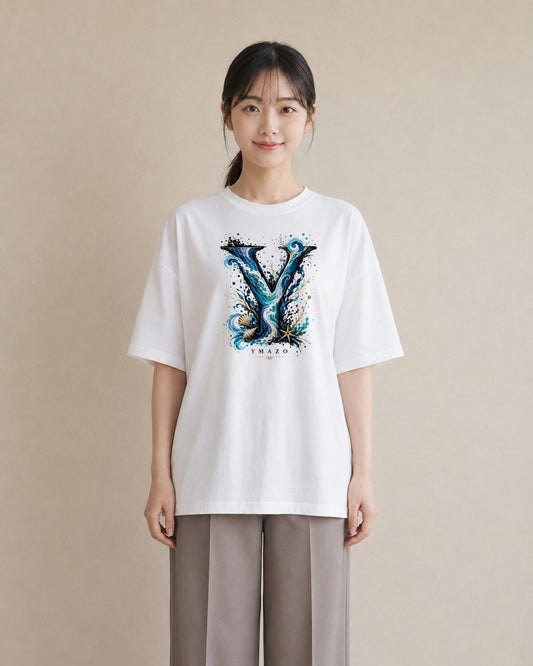 海のささやき|水彩 半袖Tシャツ レディース(大きめプリント 20×25cm)