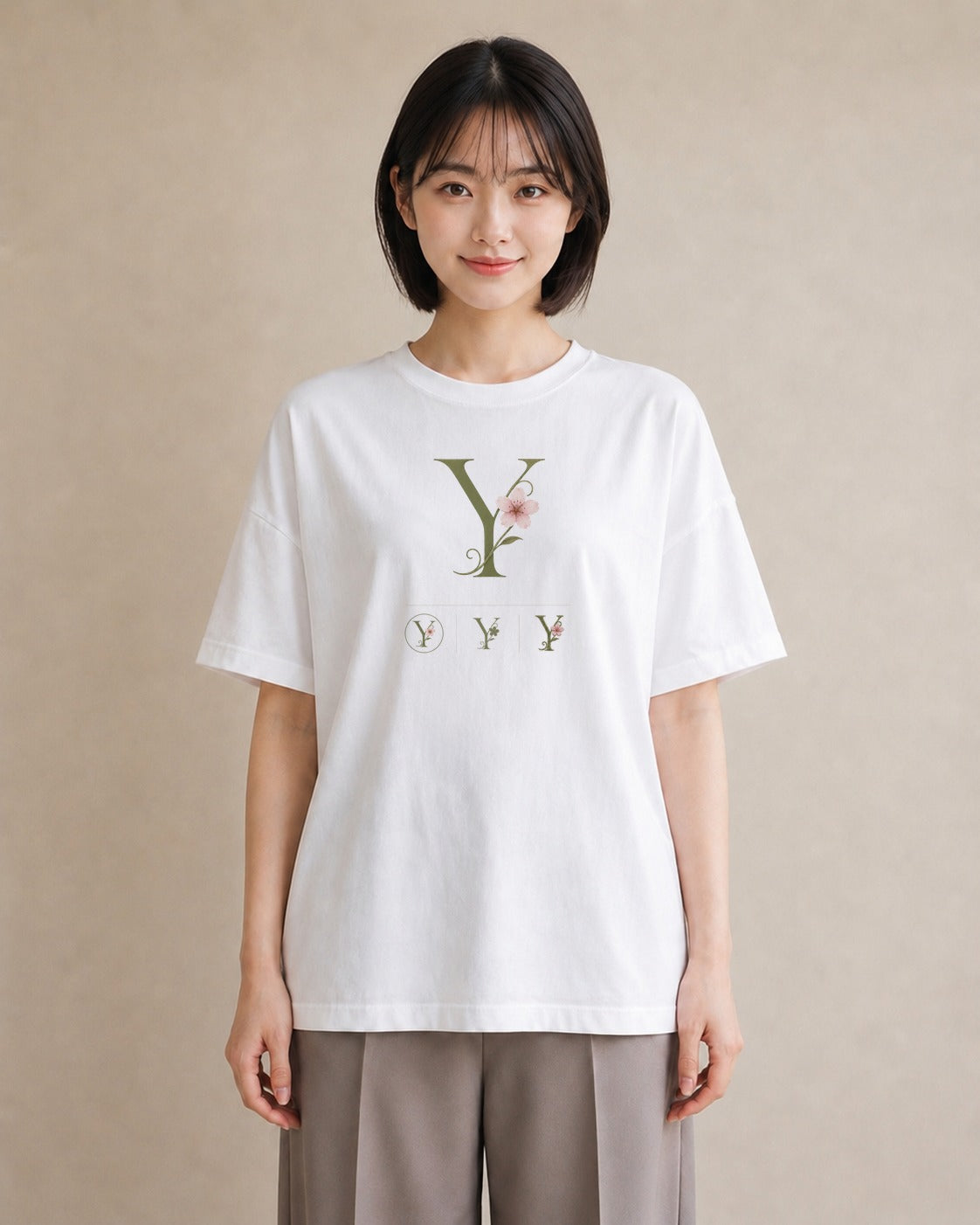 【受注生産】YMAZO Tシャツ レディース 半袖 ゆったり いちご イチゴ 苺 ストロベリー フルーツ 白T 綿100% ホワイト M L 大人可愛い 水彩 フェミニン 通勤 お出かけ プレゼント 春夏 2026新｜イニシャルY（スタンダ