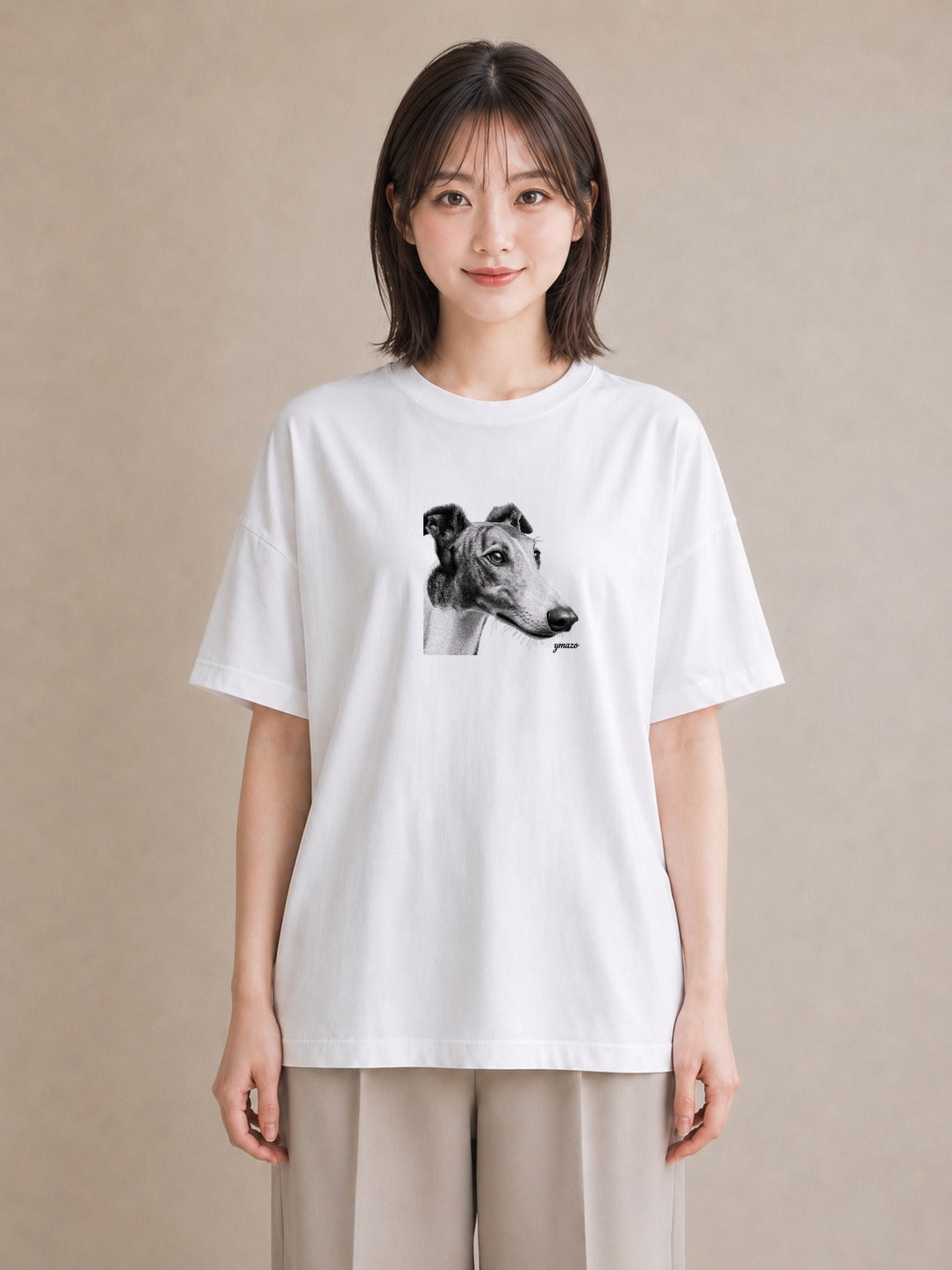 Tシャツ レディース イタリアングレーハウンド 犬 いぬ イラスト ポップ 敬老の日 ホワイトデー 白T YMAZO
